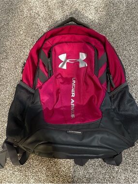 Under Armour Pink and Gray Logo Backpack
